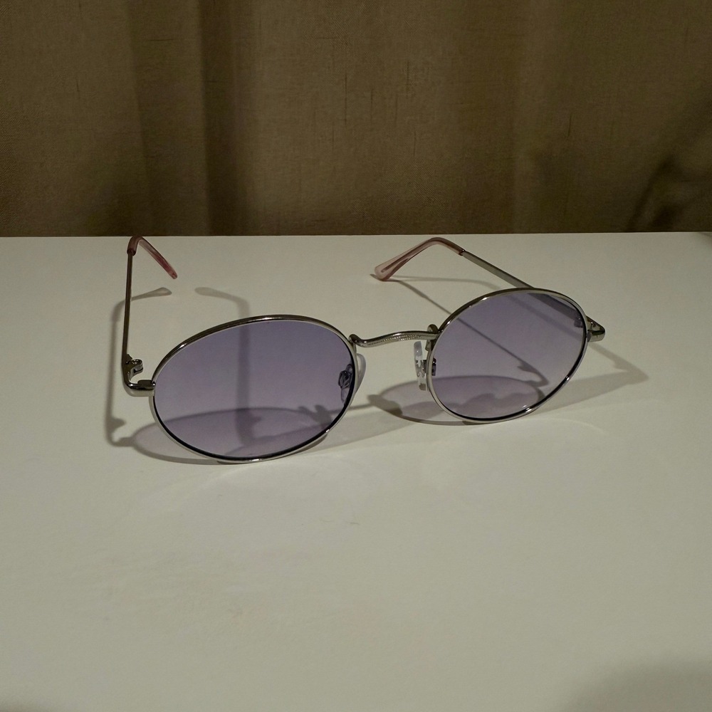 Tasha RUBI Metal Round Sunglasses Purple Tinted Lenses Fashionable